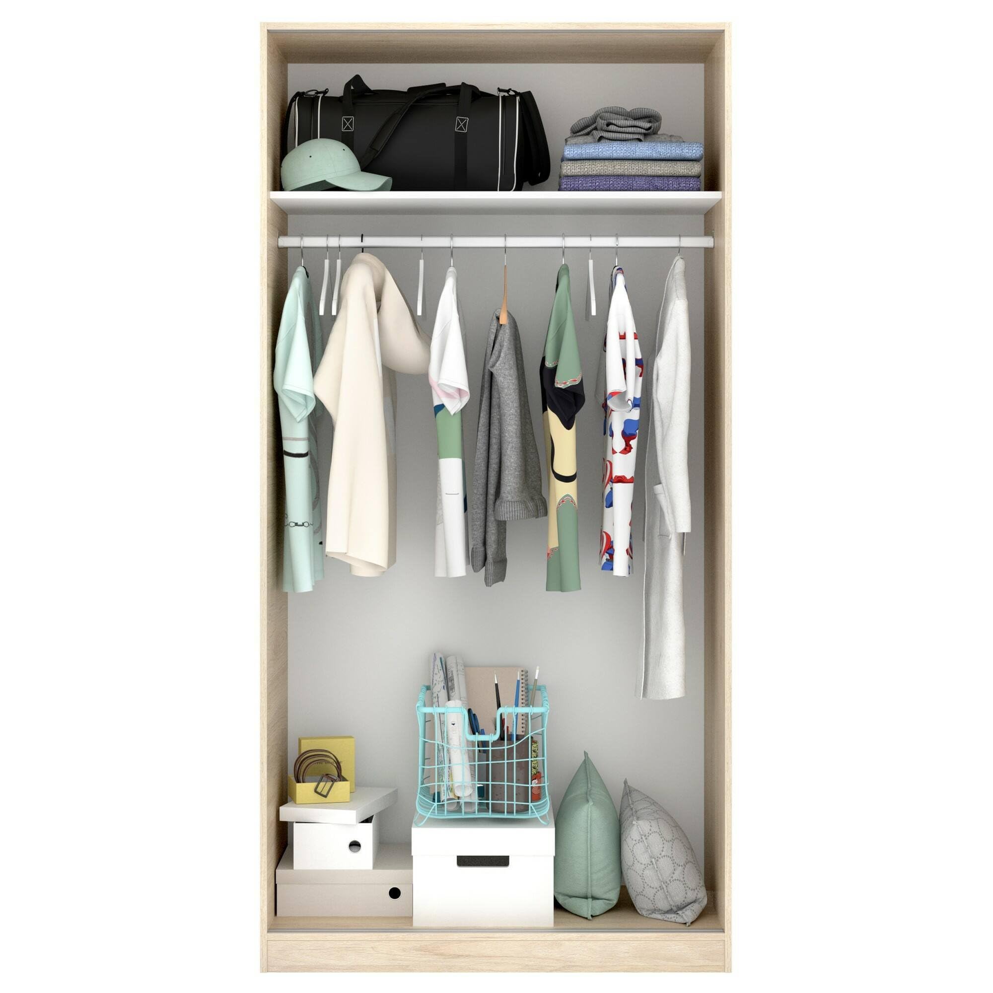 Dmora Guardaroba 2 Ante Kilimangiaro 50x204h cm Marrone Rovere Armadio Camera da Letto