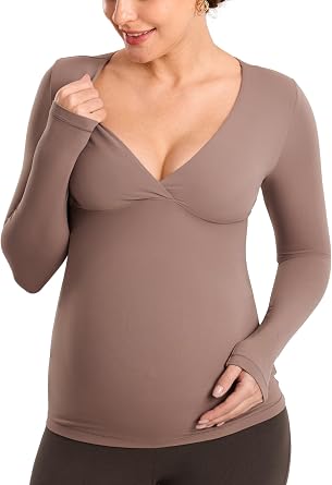 MOMANDA Crossover Maternity Nursing Tops