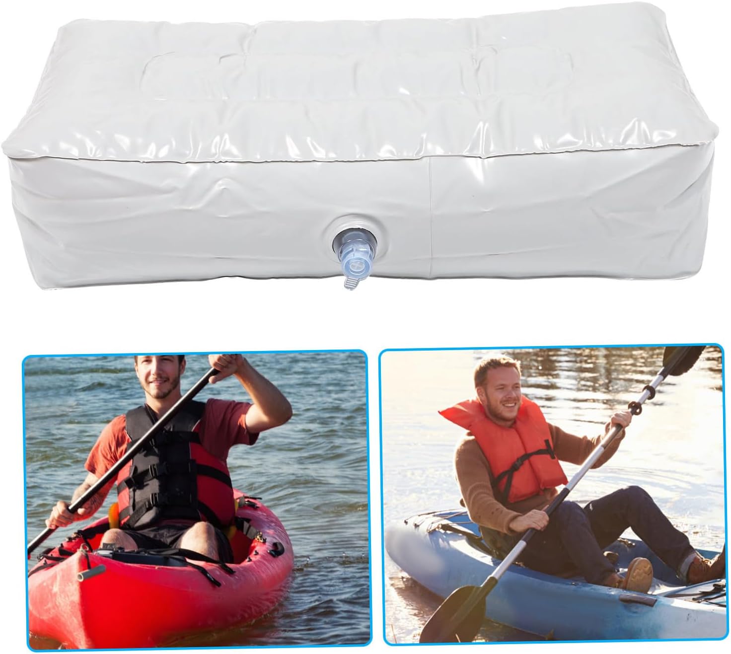 BESPORTBLE 2pcs Inflatable Boat Marine Seat Cushion Moistrue Proof Kayaking Cushion Fishing Boat Seat Cushion Canoe Padded Kayak Air Inflatable Thicken Moisture-Proof Pad White