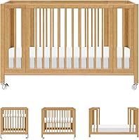 Vista 8 de babyletto Rolli - Cuna convertible 9 en 1 con ruedas, incluye kits de conversión para cuna, cuna estándar, cama para niños pequeños, sofá cama