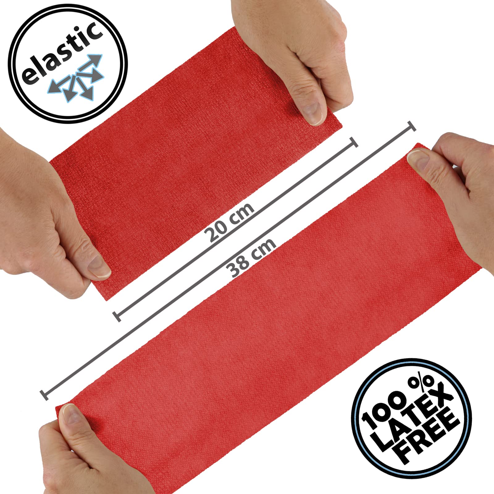 ALPIDEX 12 Rollos Venda Adhesiva 10 cm x 4,5 m Cohesiva Deportiva Autoadhesiva Rojo