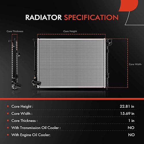 Miniatura 2 de A-Premium Conjunto de radiador de refrigerante del motor con enfriador de aceite de transmisión compatible con Mini Cooper 2002 2003 2004 2005 2006,