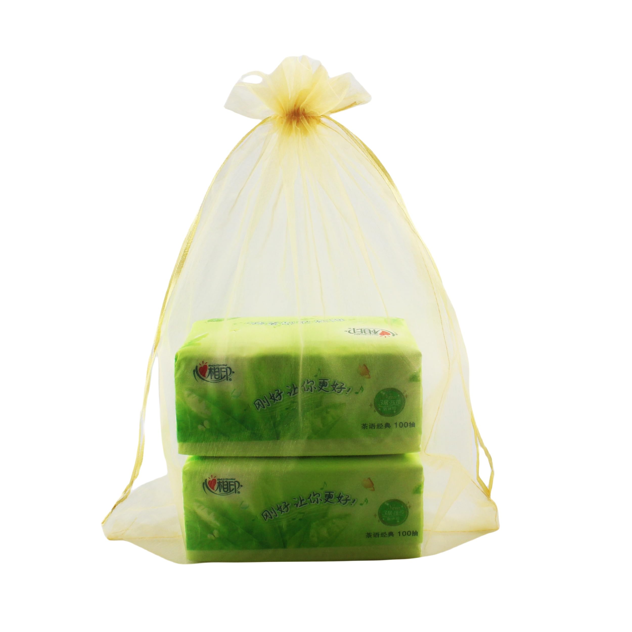 QIANHAILIZZ 50 Pack 12 x 16 Inch Drawstring Jewelry Gift Organza Bags Plant Covers Plants Protection Bag D5B (A-GOLD)