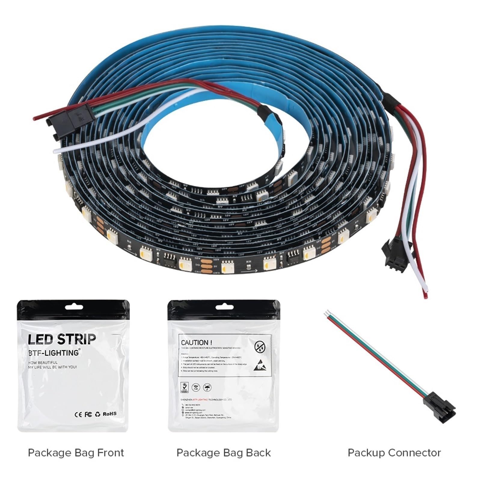 Bande Lumineuse LED 4 en 1, similaire à SK6812 RGBW, Pixels adressables, WS2814, DC12V, 24V, WS2811, RGBWW, RGBCW 5050, 3 Broches, IP30, 65, 67(B PCB,DC24V 5M 300LEDS_RGB WW IP65)