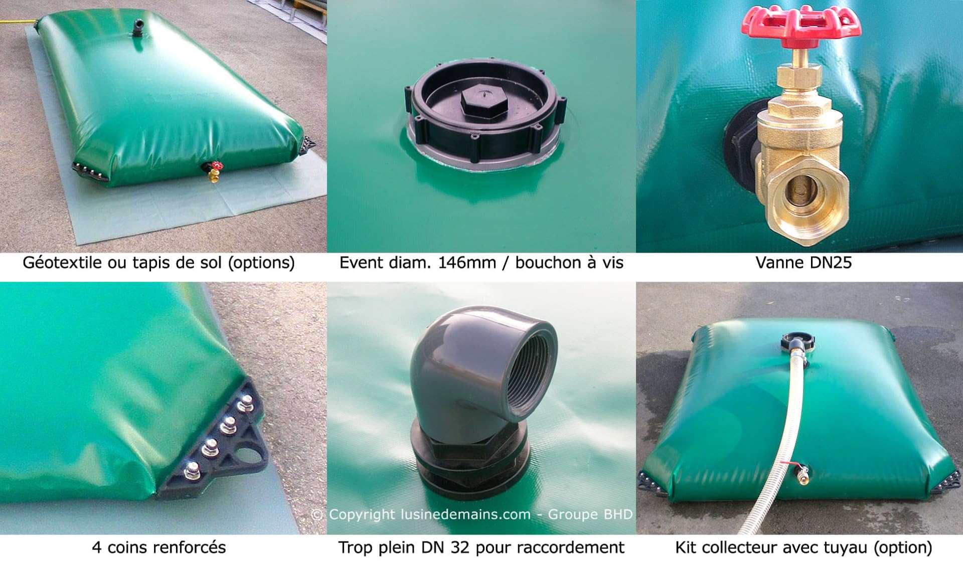 Citerne Souple Étoite 15 m3 (15000 L) - (11.42m x 2.77m x 0.7m)