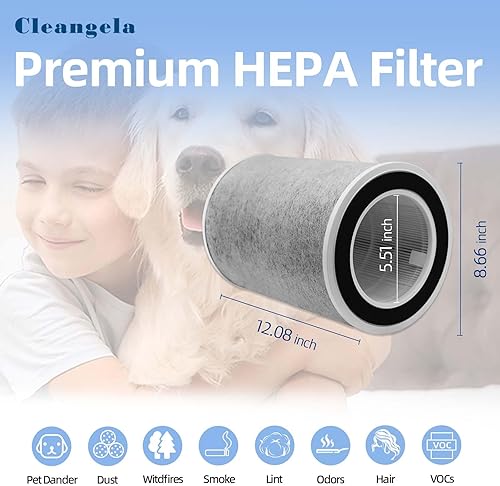 Miniatura 4 de Paquete de 2 filtros de repuesto HP200 True HEPA compatibles con purificador de aire Shark HP201 HP202 MAX, comparado con # HE2FKBASMB y HE2FKBAS