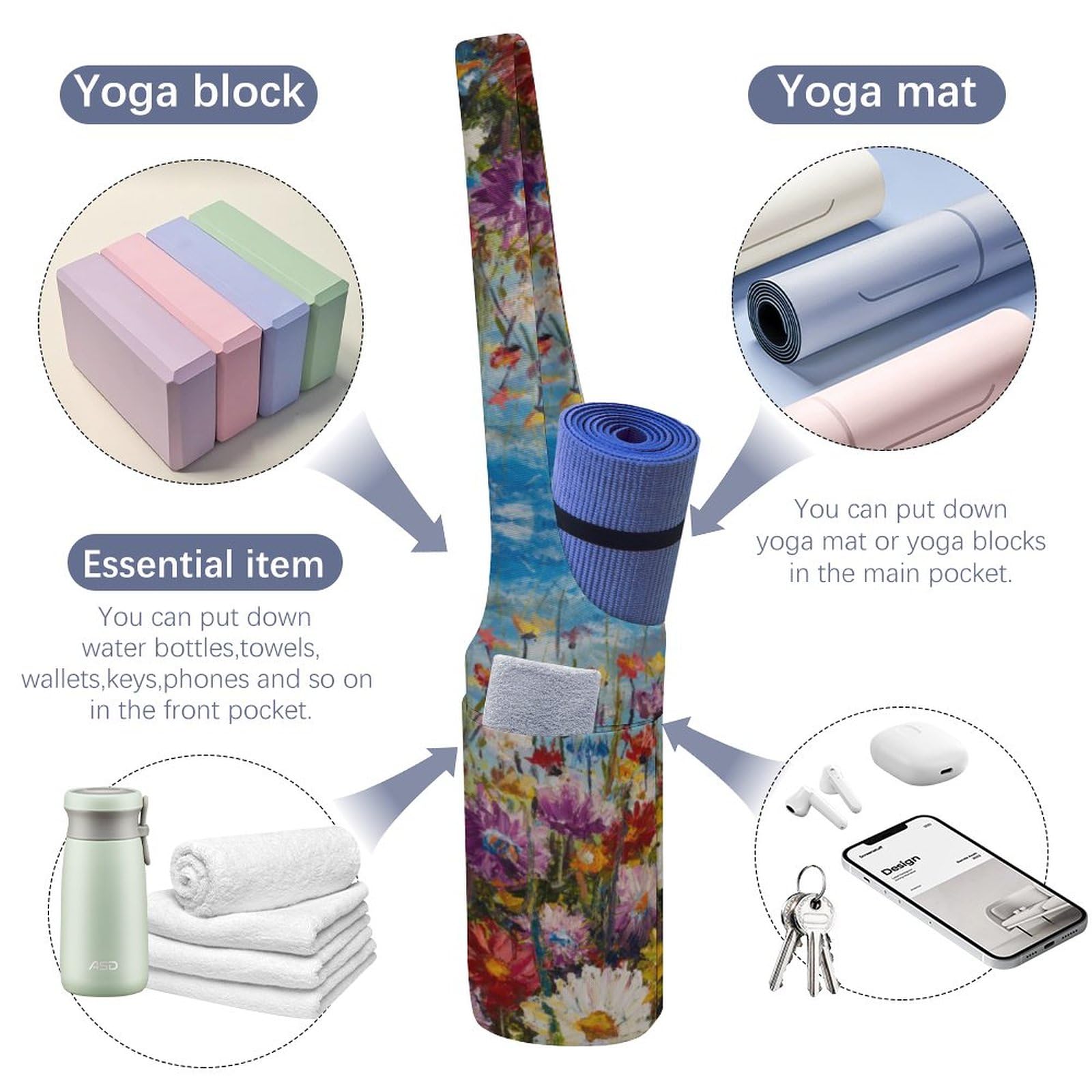 SAC DE TRANSPORT POUR TAPIS DE YOGA, AVEC SANGLE, COULEUR BEIGE ROSE | FITNESS E GORILLA SPORTS