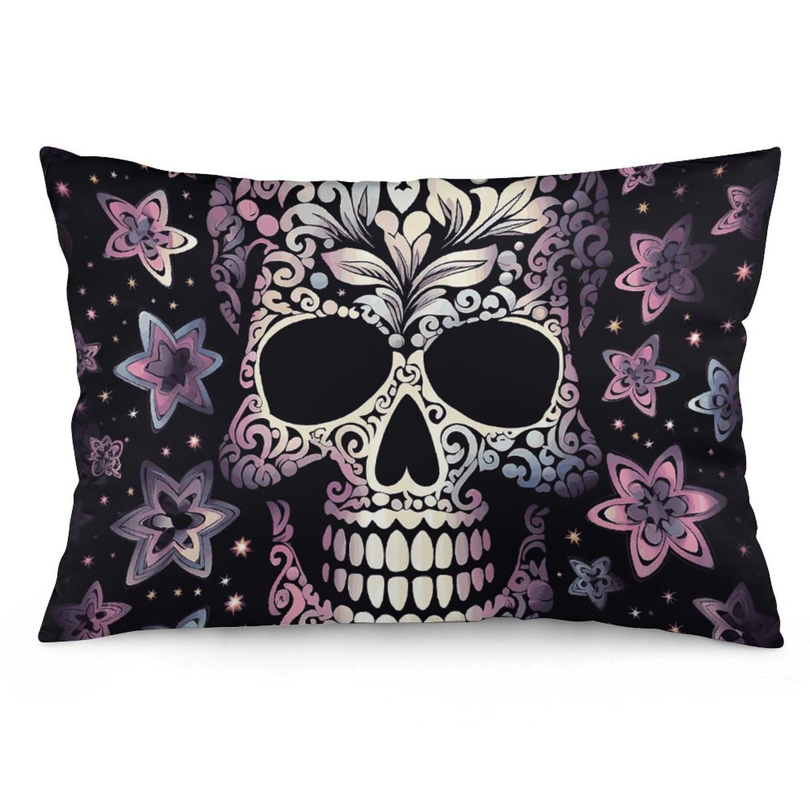 NTVOWPZO 2 Pack Decoration Throw Pillow Covers 20"x30" Pillowcases Covers Cool Skull Pillowcases Modern Farmhouse Home Decor Sofa Cushions Covers for Couch Bed Living Room