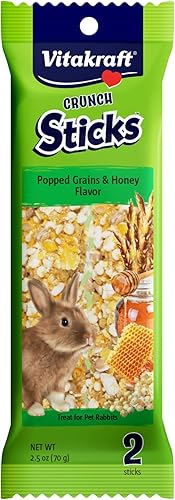 Vitakraft Granos reventados de conejo y palitos de miel, paquete de 2, 3.0 onzas