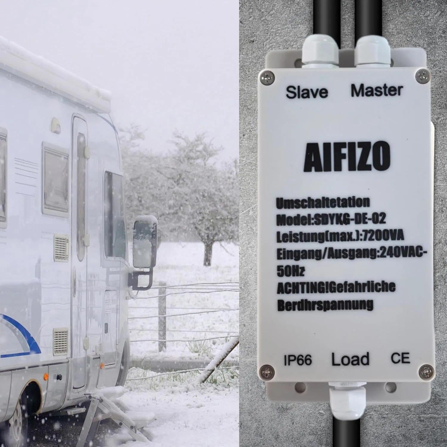 Netzvorrangschaltung Wohnmobil, Umschaltstation für Netzvorrangschaltung 32A 240V 7200VA, Umschaltstation für KFZ, Boot, Caravan, Outdoor, Umschalter Notstrom, Netzvorrangschaltung