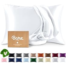 Bare Home 100% Mulberry Silk Pillowcase for Hair and Skin - Ultra Premium 6A Grade 19 Momme Silk Pillow Case - Envelope - Breathable Cooling Pillow Cover (Standard, White)