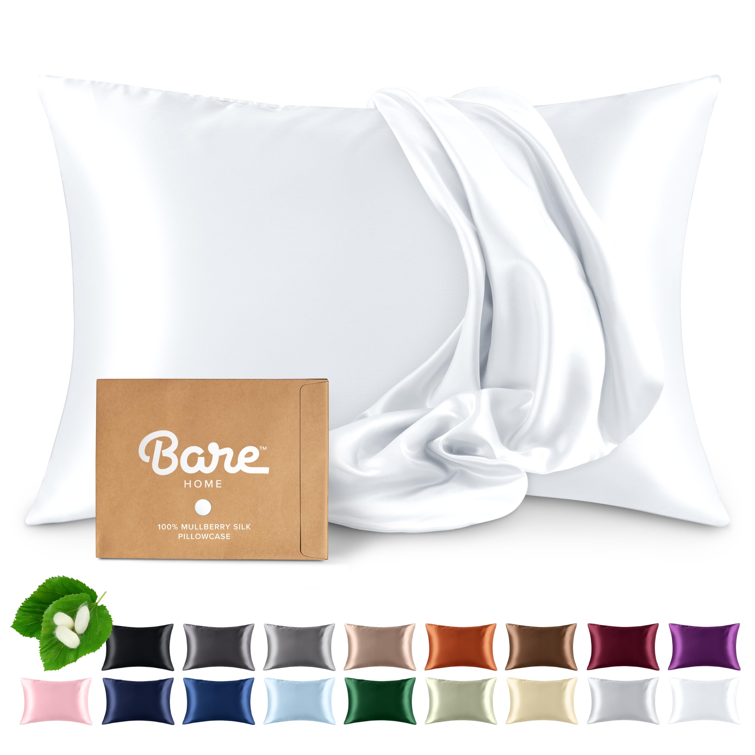 Bare Home 100% Mulberry Silk Pillowcase