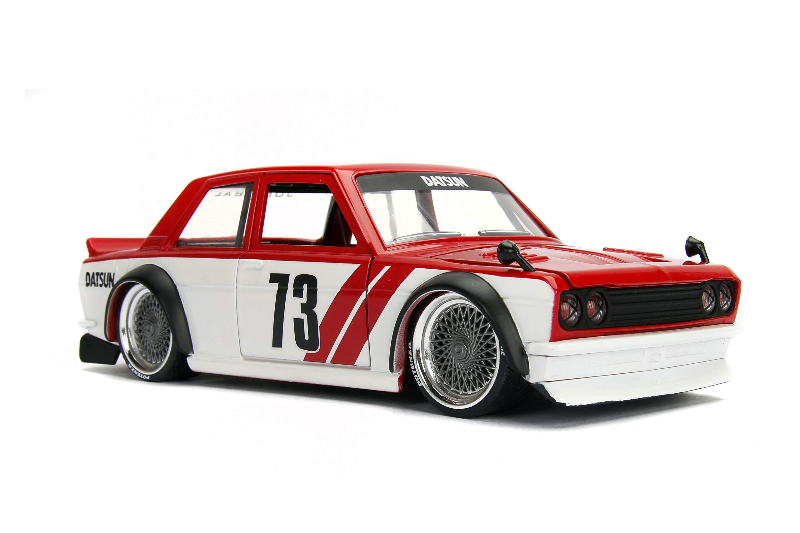 1973 Datsun 510 Widebody #73 Red JDM Tuners 1/24 Diecast Model Car