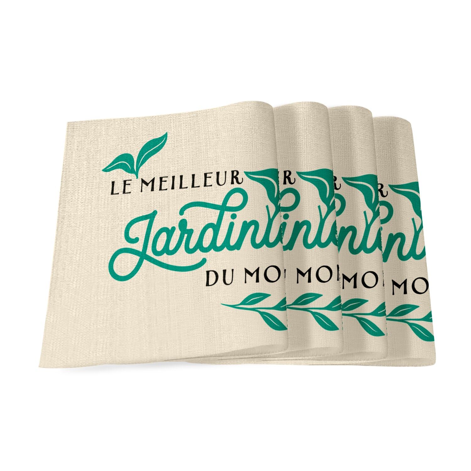 Lot de 4 sets de table en lin cadeau idéal pour passionné de jardin