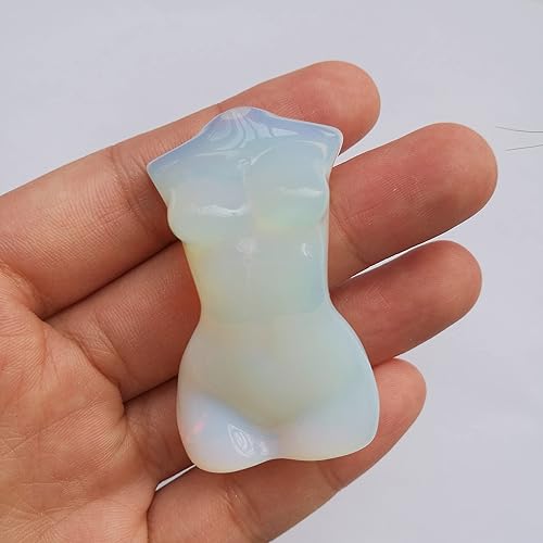 Vista 39 de Figura de cristal curativo de ágata india, escultura de figura femenina, 2 pulgadas, tallado, piedra de palmera, decoración de oficina Ágata
