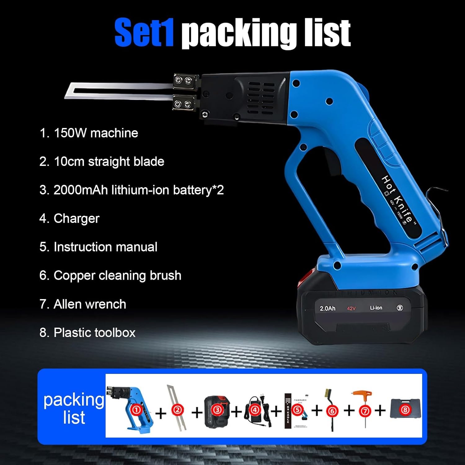 Cordless Foam Cutter Electric Foam Cutter Hot Knife Cutter 150W Foam Cutting Tool With Rechargeable Battery Portable Foam Shaping Cutter For Crafts Packaging DIY Projects(Set 1)