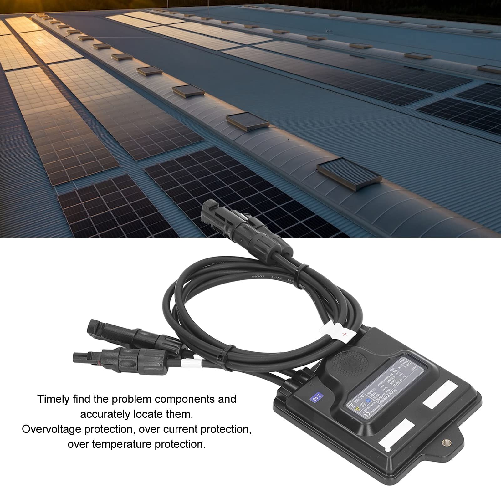 Ejoyous Solar Optimizer PC ABS MPPT Power Optimizer 650W 12V a 75V DC IP68 con Módulo de Monitoreo de Protección contra Sobrecarga y Apagado con un para Sistemas Solares Fotovoltaicos