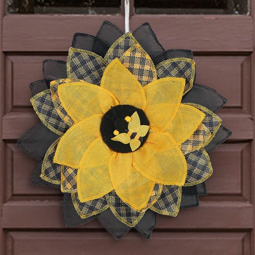 Ghirlanda primaverile da 40 cm, motivo api, decorazione per porta