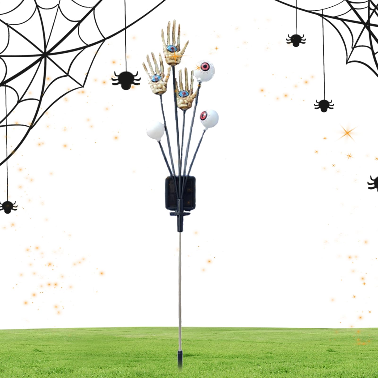 Décorations effrayantes pour jardin cimetière avec feux d'Halloween