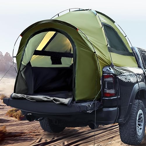 Tienda de campaña para camión, impermeable PU3000mm Pickup Truck Tent para cama de camping, tienda de campaña para 2-3 personas para dormir,