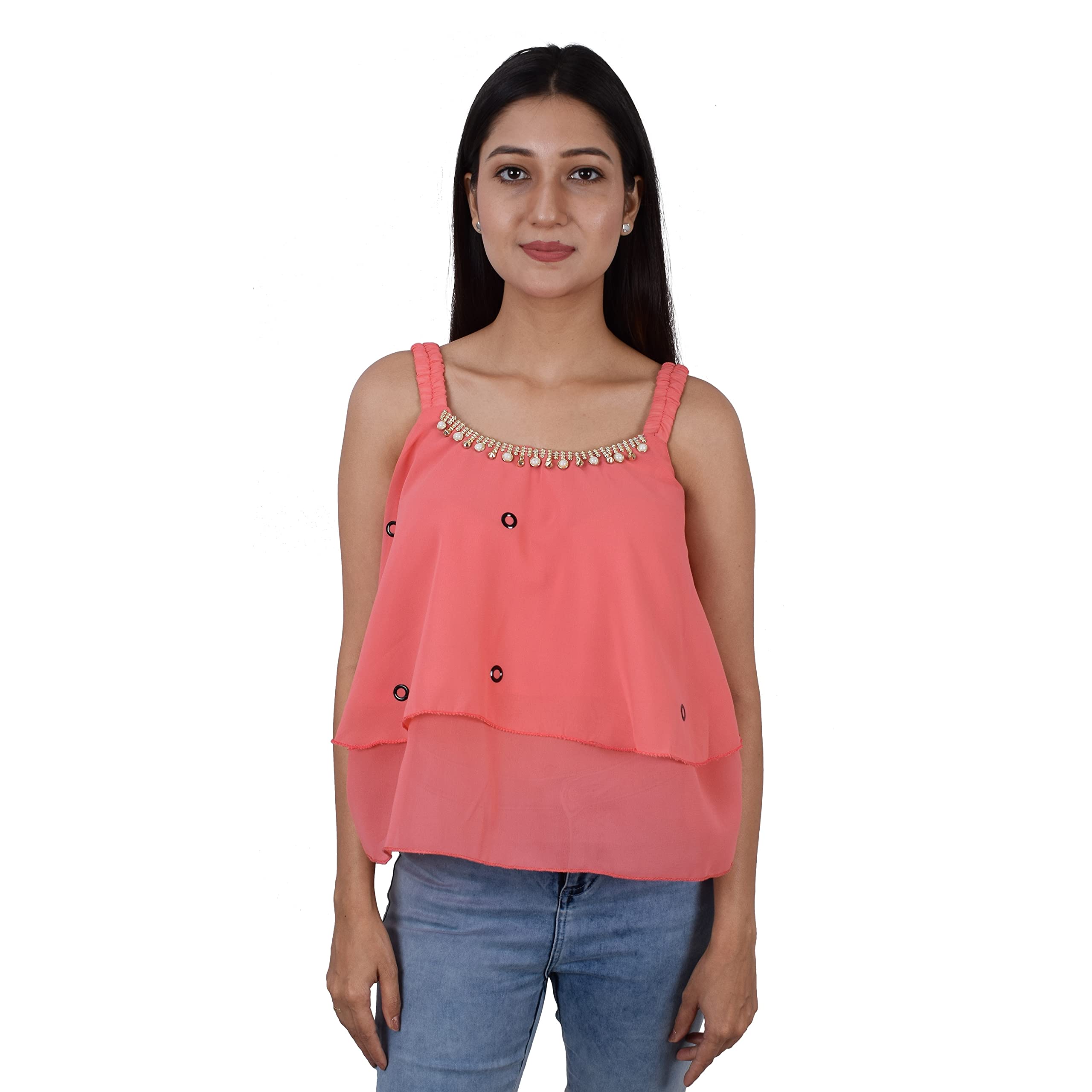 ADII Collection Women's Top (Peach, 34)-picture-17