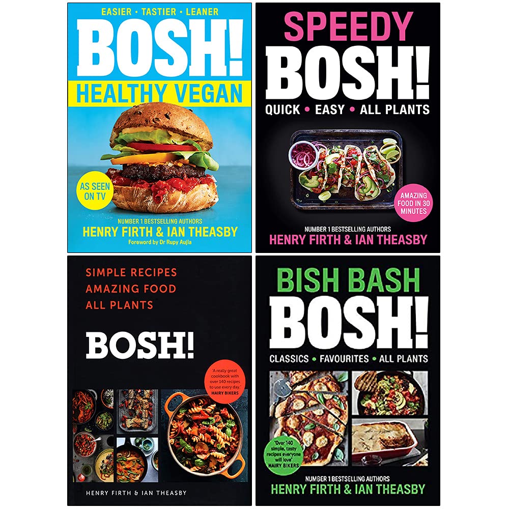 BOSH Series 4 Books Collection Set By Henry Firth & Ian Theasby (Healthy Vegan, [Hardcover] Speedy BOSH, [Hardcover] Bosh Simple Recipes, [Hardcover] Bish Bash Bosh)