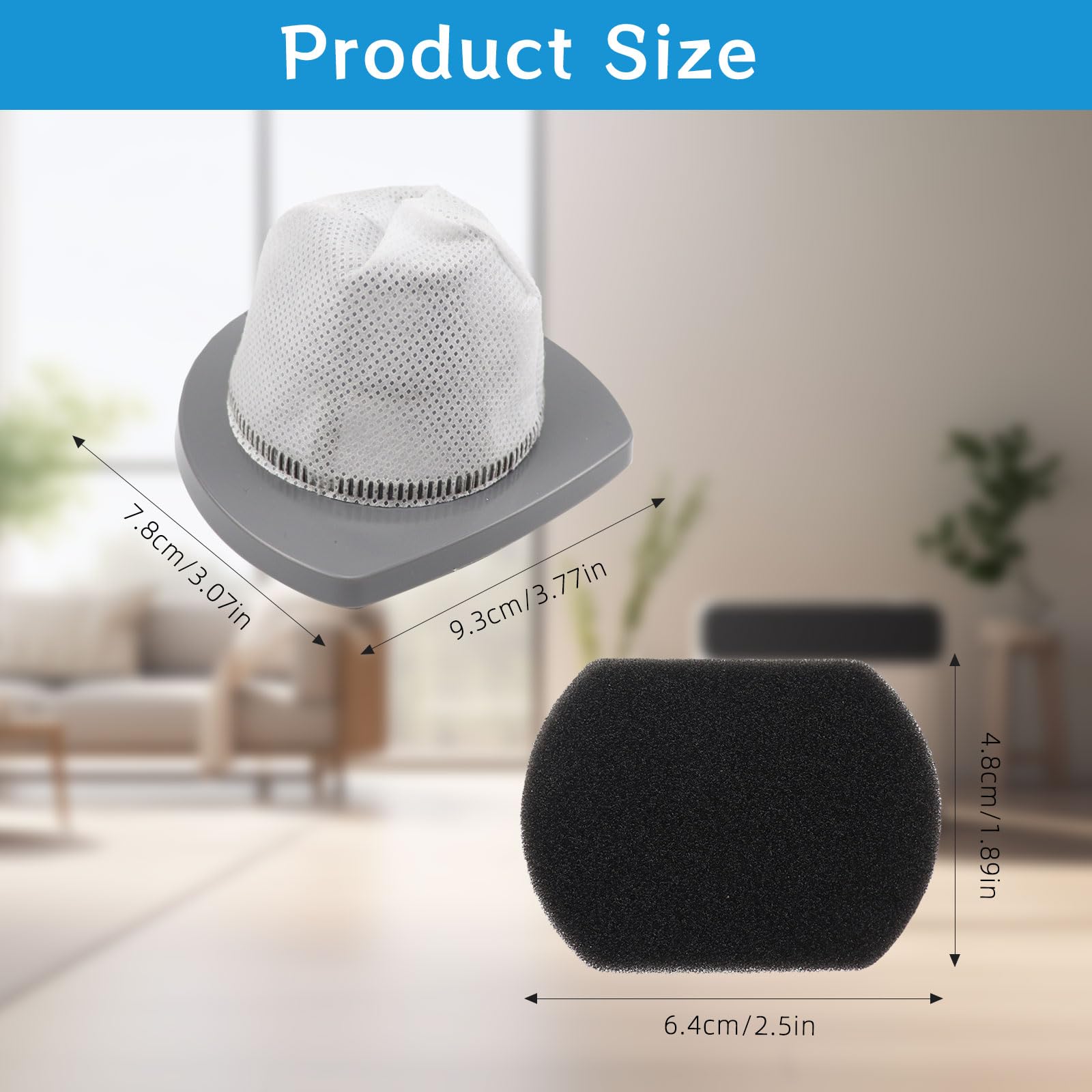 107315 HEPA Vacuum Filter Replacement Proteam Vacuum Parts Number 107303, 107304, HEPA Filter Twin Pack Compatible with Super Coach Pro 10, ProVac FS 6 Backpack Vacuums - 2 Pack