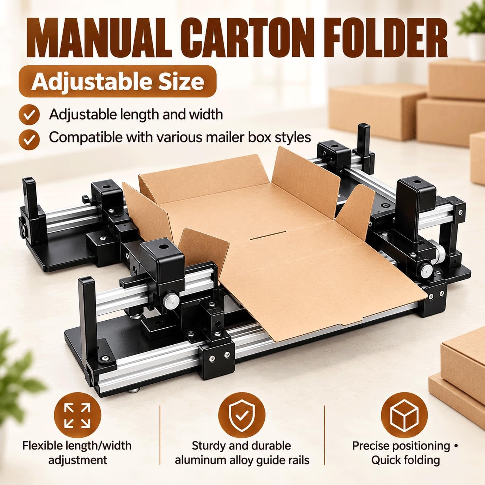 Outil De Pliage De Carton, Dossier De Carton Réglable