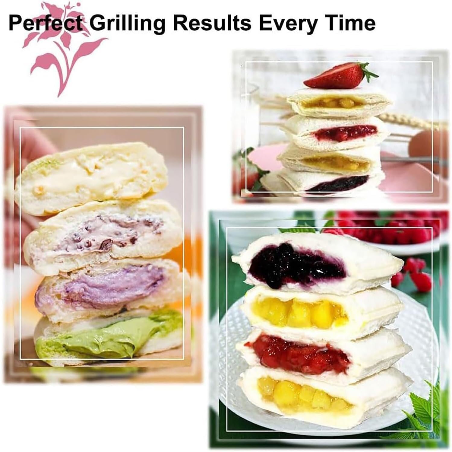 Non-stick burger baker 600W, commercial waffle maker iron for bakeries, restaurants, kiosks