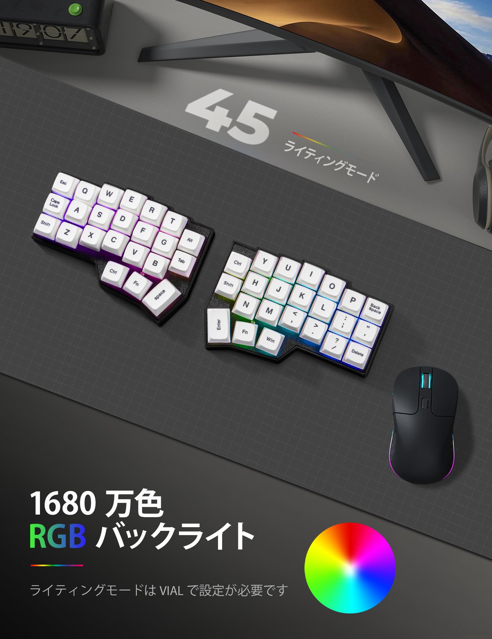 Amazon | YIVU Corne V4.1 有線分割型エルゴノミックメカニカル