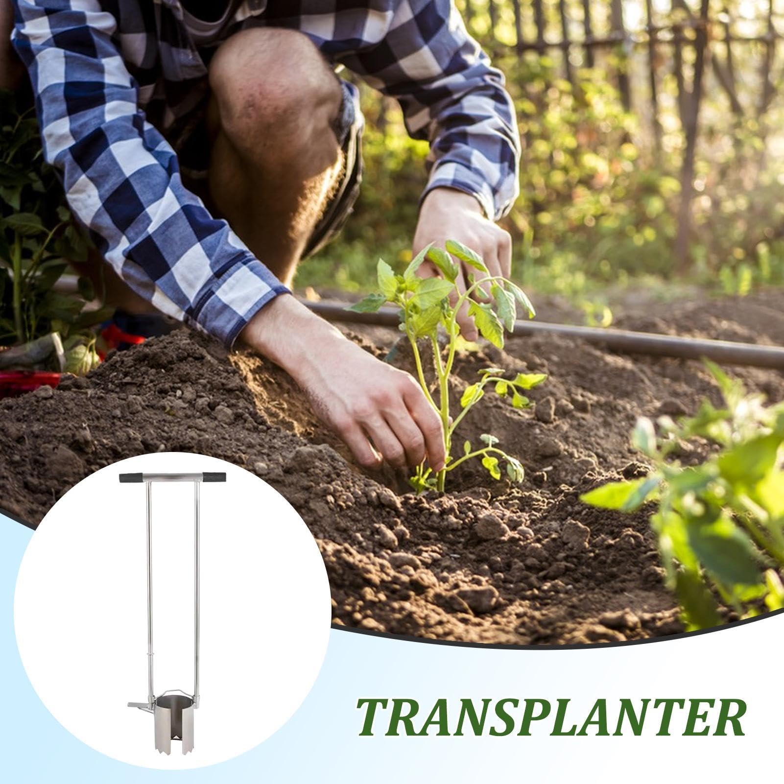 Fioriera da giardino con manico lungo – Strumento per piante a bulbi con | manico lungo – Pianta a bulbi | Fioriera manuale per piante erbacce, piantagione di bulbi per verdure