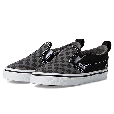 Vans Kids Slip On V (Infant/Toddler) Kids Shoes (Checkerboard) Black/Pewter