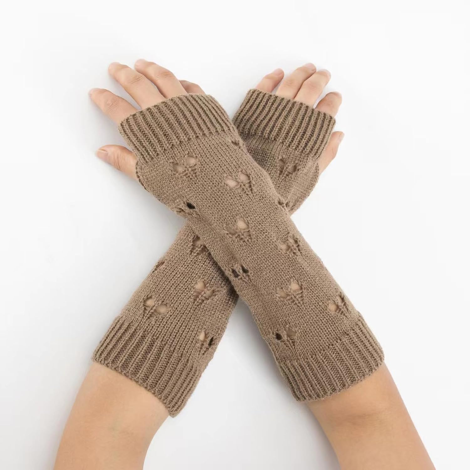 POHADON Fairy Grunge Gloves Alt Emo Goth Accessories Fingerless Ripped Long Sleeve Arm Warmers Y2k Gyaru Arm Sleeve Harajuku