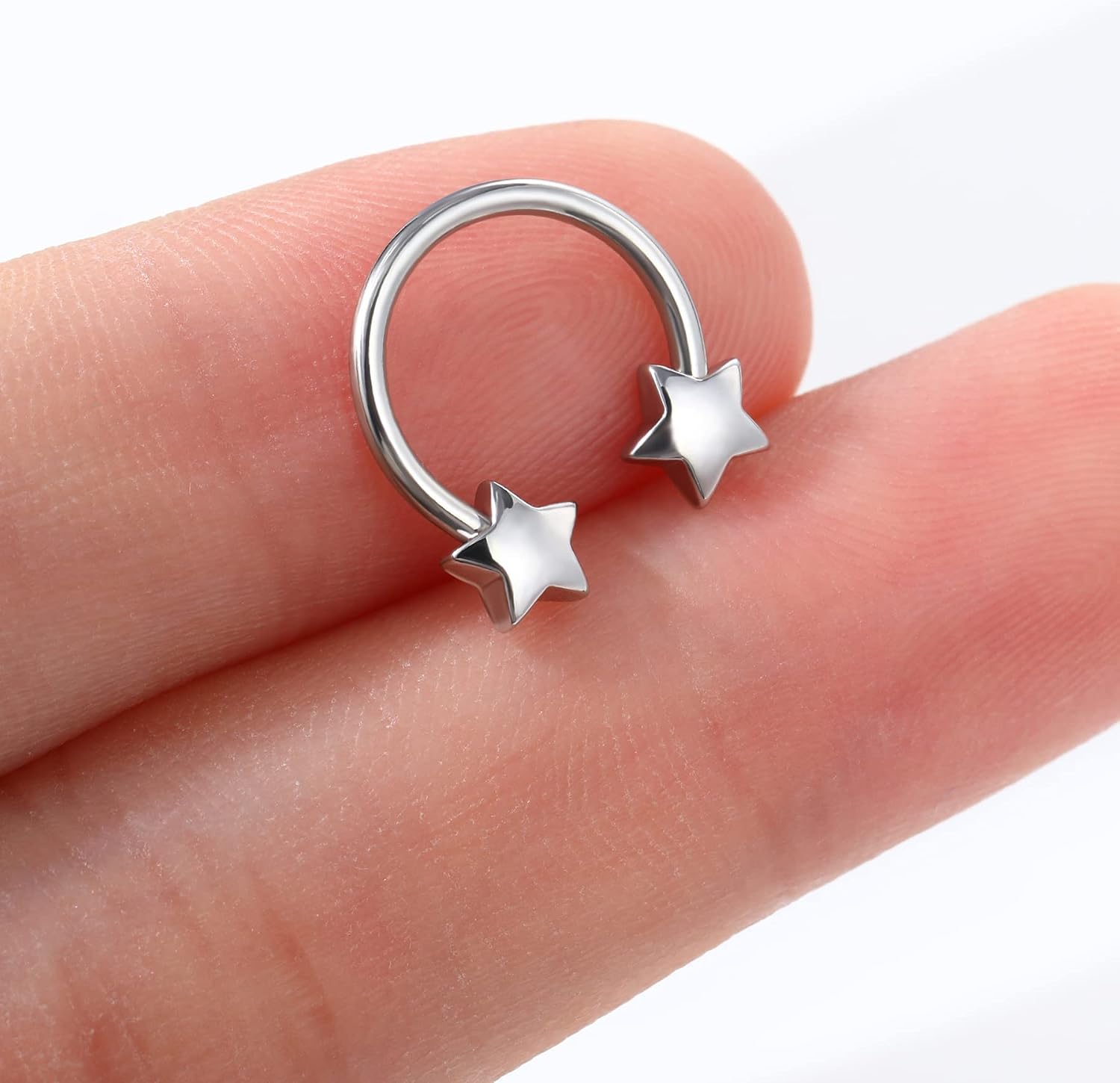 Jewseen 16g Septum Ring Star Septum Jewelry Cartilage Earring Hoop Helix Piercing Jewelry Surgical Steel Tragus Earrings Daith Earrings Nose Ring Hoop for Women and Men