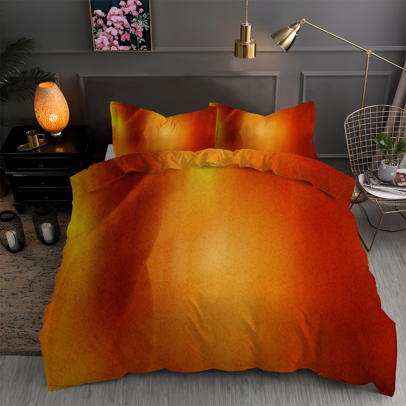 Housse de couette 220x240 orange pour transformer votre chambre adulte en un cocon de douceur