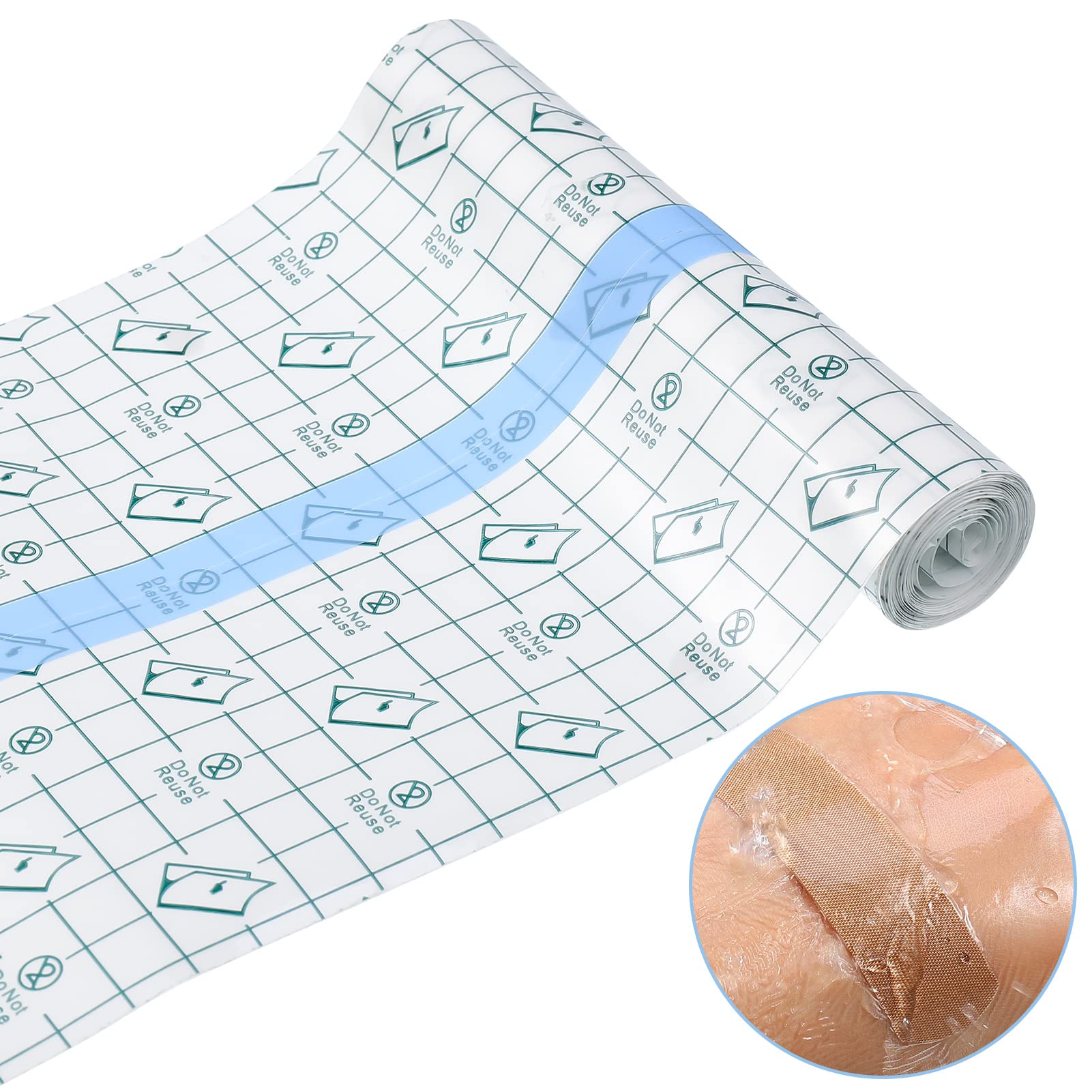 Bestomrogh15cm x 2m Tattoo Aftercare Waterproof Bandage,Second Skin Healing Protective Bandages Transparent Stretch Antibacterial Wound Dressing Tape Adhesive Bandages for Tattoo Aftercare,Recovery