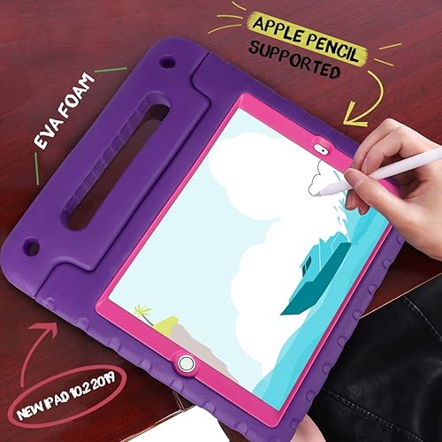 Miniatura 4 de HDE Funda para iPad de 9 generación para niños con protector de pantalla integrado, a prueba de golpes, funda para iPad de 10.2 pulgadas con soporte