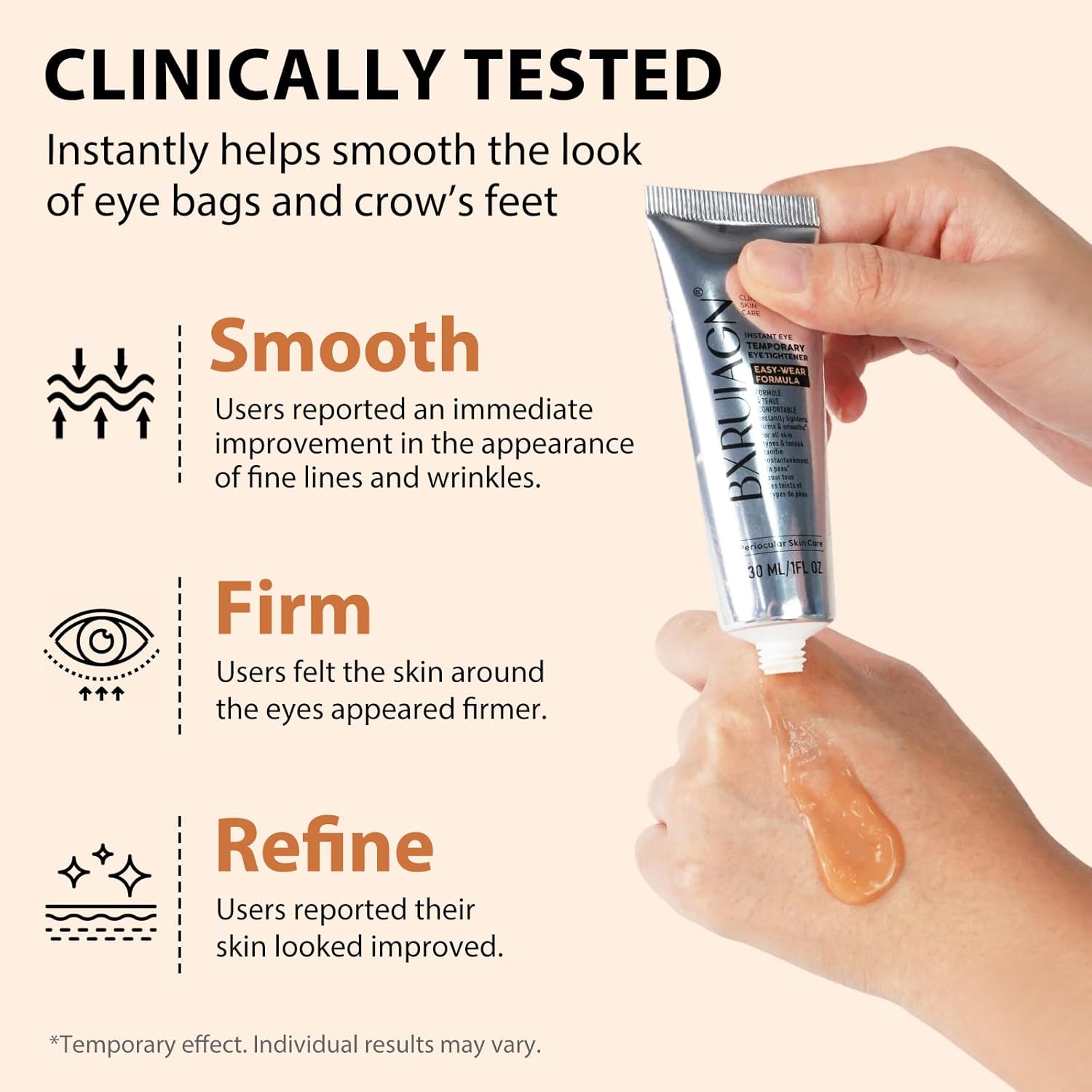 Instant Eye Tightener, Eye Temporary Tightening Gel - Easy-Wear Formula to Visibly Smooth Appearance of Lines & Wrinkles, Eyes Area Primer - Image 6