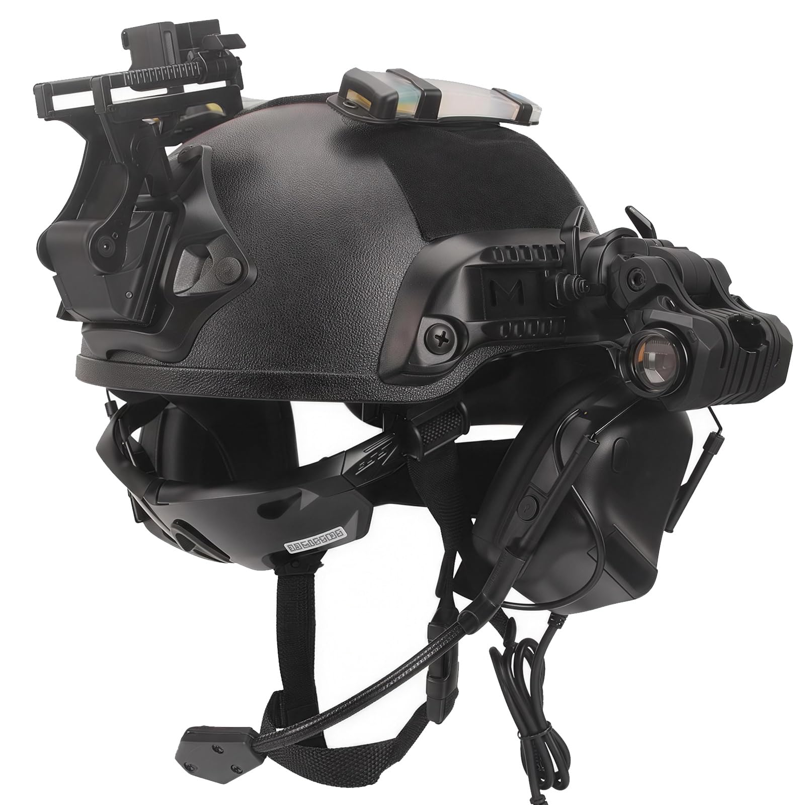 Set de Casco Ajustable Mejorado con Auriculares y Gafas Protectoras | Casco Táctico de Airsoft para Cosplay Y Equipamiento de Simulación Militar