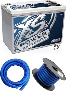 XS Power XP2500 2500 Watt Power Cell Car Audio Battery+Power+Ground Wires