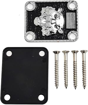 Electric Guitar Neck Backing Plate, 1 Piece Metal Strength Connect Board for ST Style Guitars Reinforced Neck Joint Stability Construction for Musicians and Luthiers(SilverB)