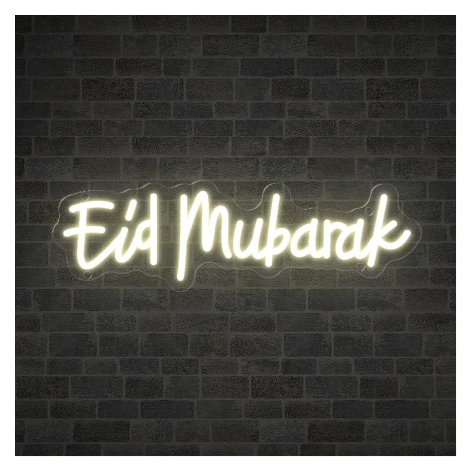 Jovarel One Color Neon Light Eid Mubarak For Neon Sign Ramadan Led Room Wall Decor Lights 11.8Cmx39cm