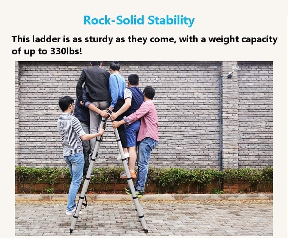 Heavy Duty Multi-Purpose Aluminum Extension Ladder - A-Type 337 lb Max Capacity 5.0M Reach Ideal for Home Garden and Construction Tasks