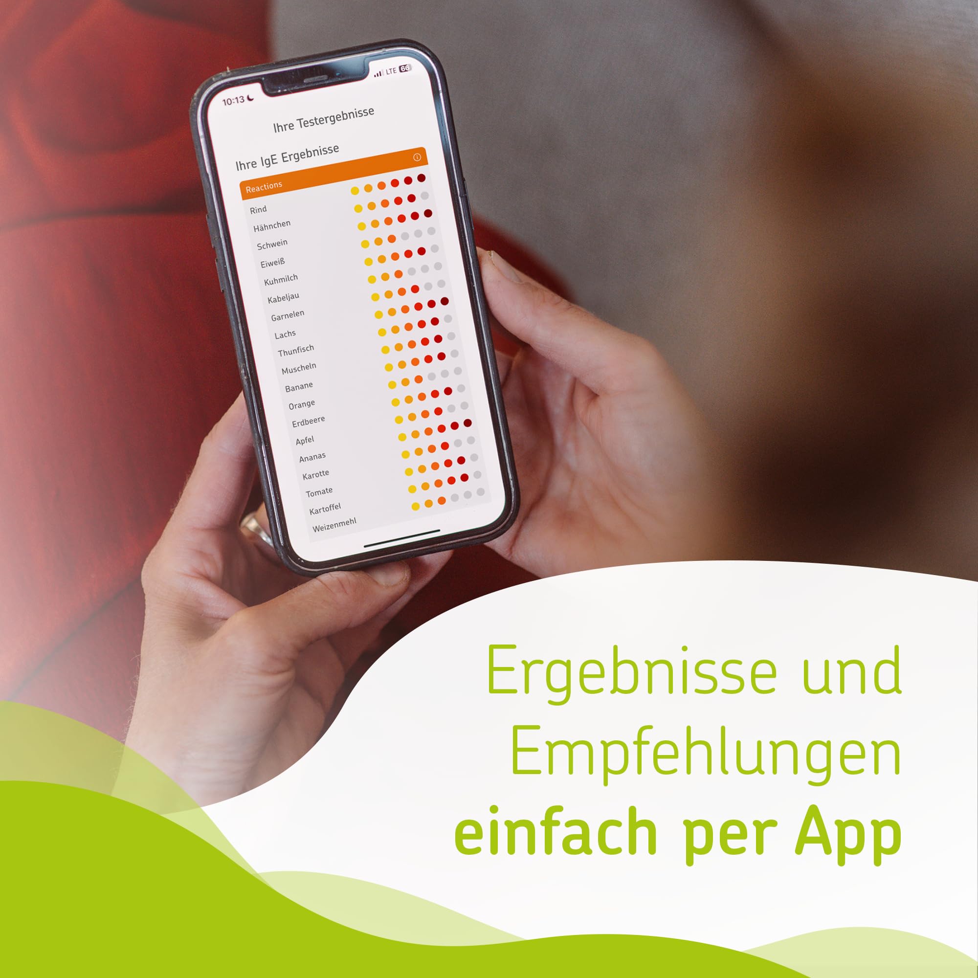 Lebensmittel-Reaktionstest von CERASCREEN – Allergien und Unverträglichkeiten von 42 verschiedenen Lebensmitteln testen | Weizen, Milch, Nuss | Professionelles Labor I Detaillierter Ergebnisbericht