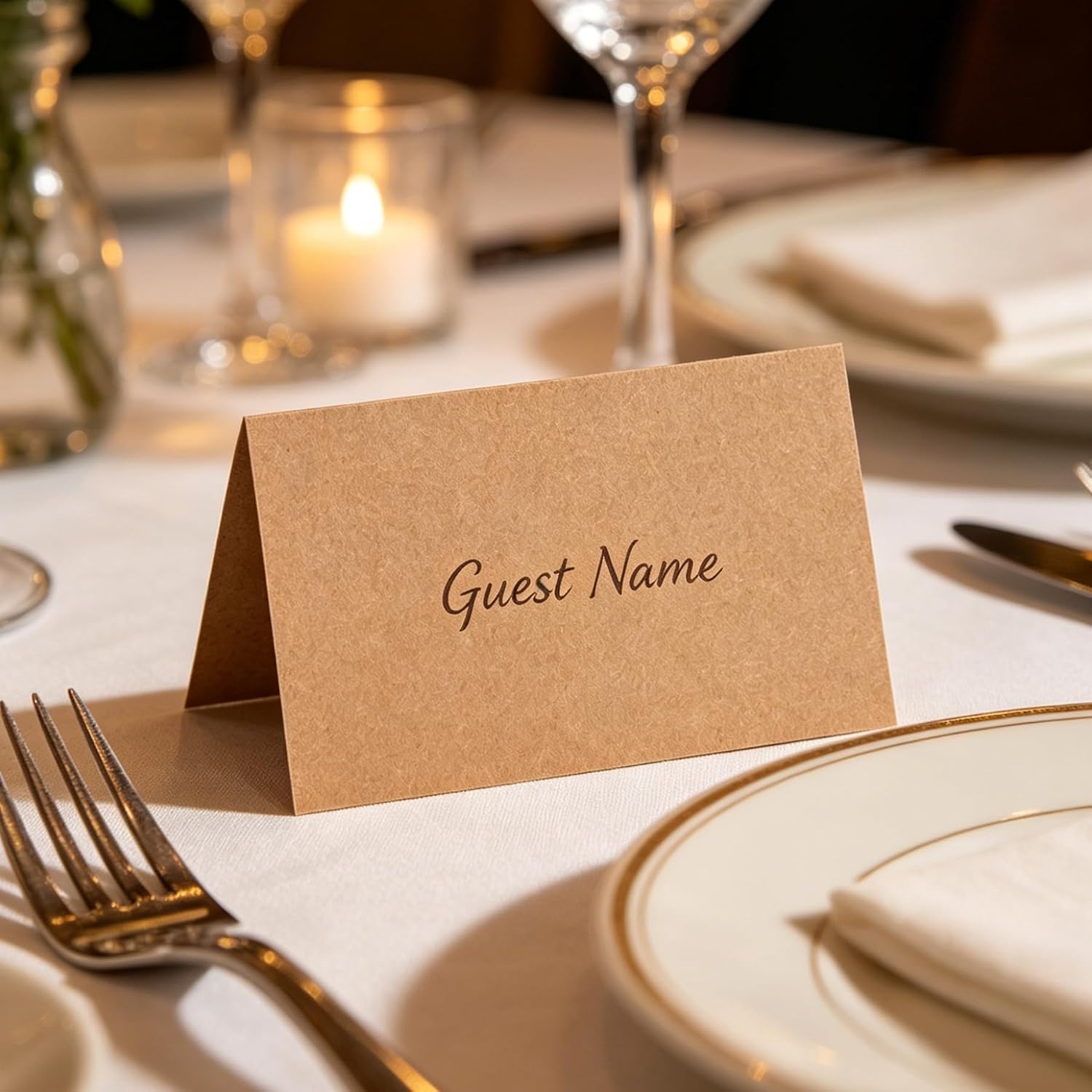 WOHENI Place Cards for Weddings,100Pcs Kraft Table Name Cards,Table Number Cards,Blank Rustic Tent Cards,Seating Placecards for Dinner Parties,Banquets,Events,2x3.5in Escort Cards
