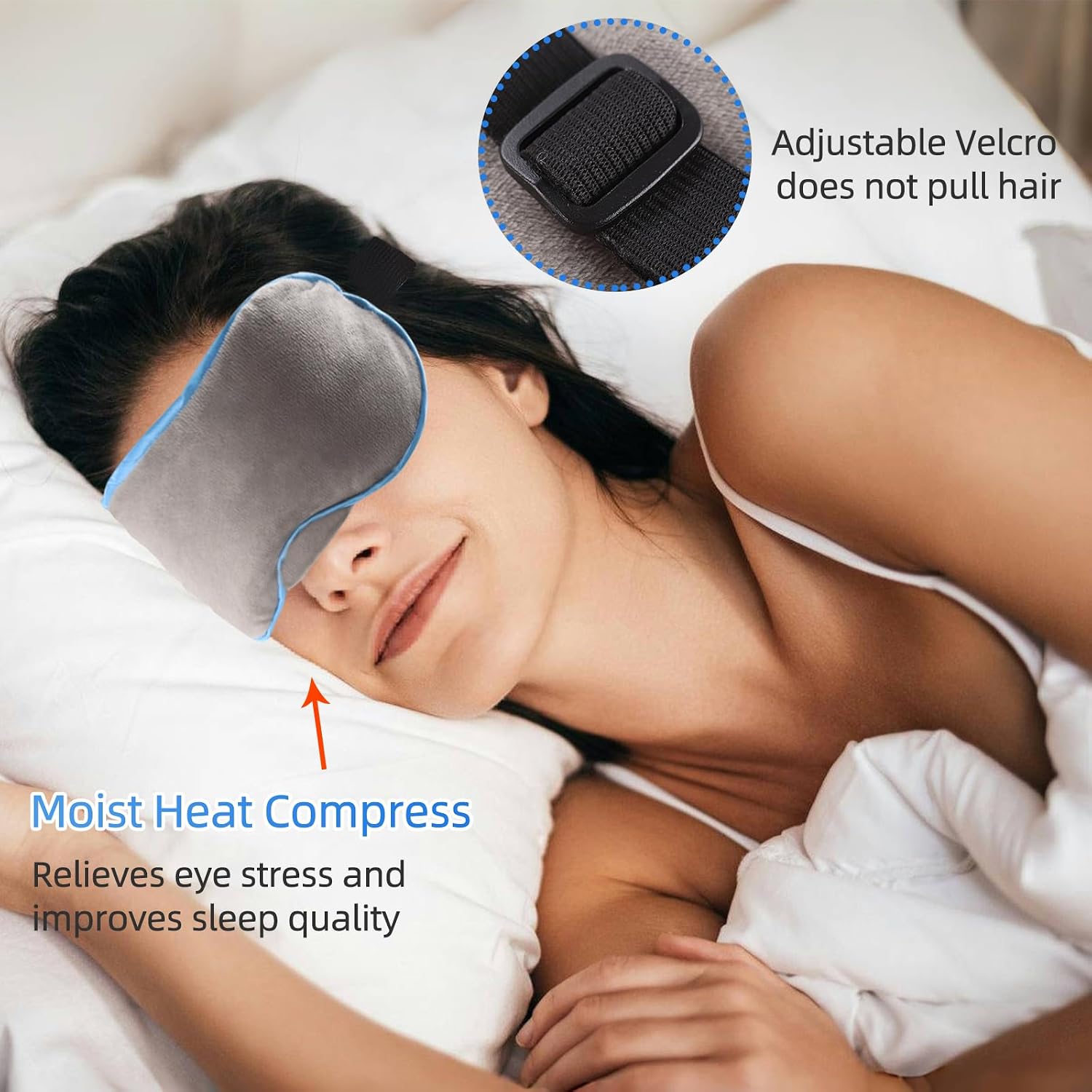Heated Masks for Dry Eyes, Warm Compress Moist Heat for Blepharitis & Stye Eye Treatment, Microwave Activated Heating Pad, Lavender Sleep Mask