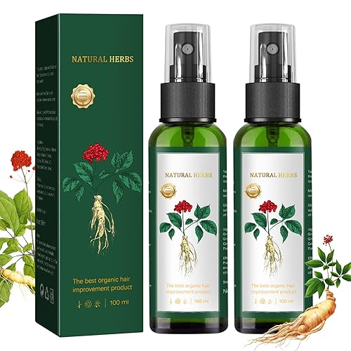 Spray para el crecimiento del cabello para mujeres y hombres, tratamiento natural del cuero cabelludo con ginseng, extracto de raíz de jengibre,