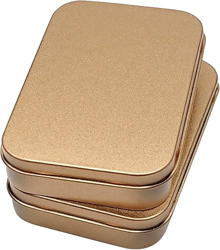 Miniatura 10 de Juego de 6 contenedores de metal con bisagras, mini contenedor de almacenamiento pequeño portátil con tapa para almacenamiento en el hogar, 4.5 x