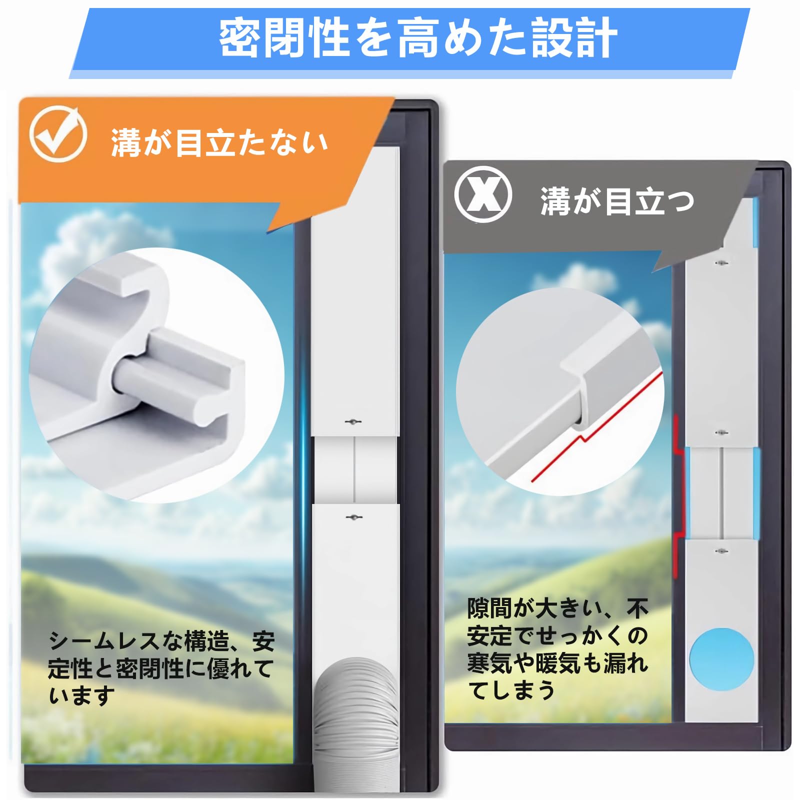 Amazon.co.jp: 窓用ダクトパネル 3枚セット テラス窓用 窓枠高さ67から