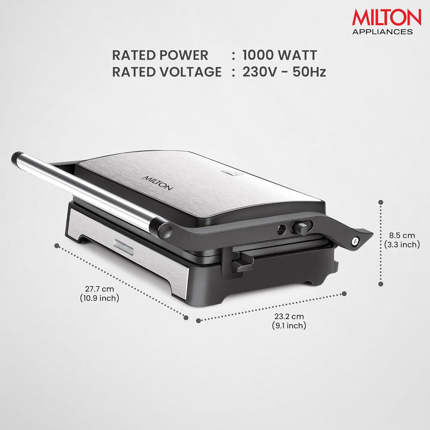 Milton Insta 1000 Watt Grill Sandwich Maker | Electric Toaster and Sandwich Griller | Non Stick Coating Grill Plates | Auto Cut off & Power Indicator | 2 Year Warranty | Silver 17 71sLBdlbjUL. SL1500